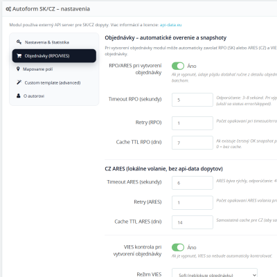 API-DATA Autoform SK/CZ