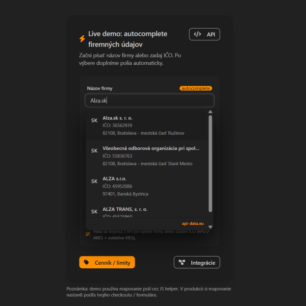API-DATA Autoform SK/CZ